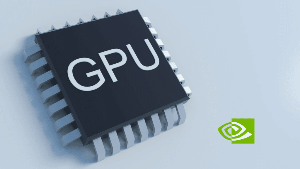A picture of a computer chip to show GPU support and an NVIDIA logo by Viziotix. The Viziotix barcode scanner sdk supports GPU
