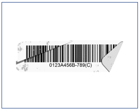 A barcode image with damage to the label by Viziotix Barcode Scanner SDK for automation barcode scanning