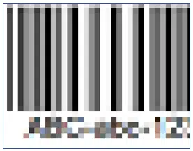 A barcode image with low camera resolution causing pixilation by Viziotix Barcode Scanner SDK for automation barcode scanning. Viziotix barcode reader SDK. Viziotix barcode decoder SDK.