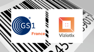 The logos of the GS1 organization and Viziotix to show that Viziotix is now a member of GS1 for its barcode scanner SDK