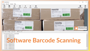 A screen shot of the Viziotix barcode scanner demo app to show the benefits of software barcode scanning.